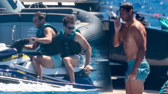 Въпреки контузията: Надал кара джет с приятели по време на почивката си в Испания