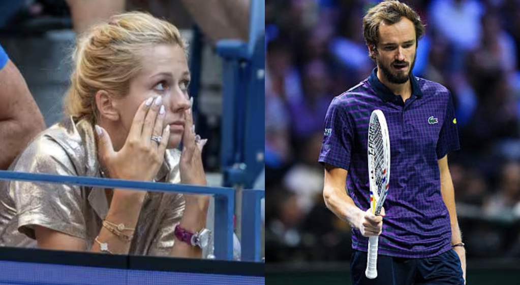 Съпругата на Медведев не издържа на лудостта му и го изостави по време на мача (снимки)