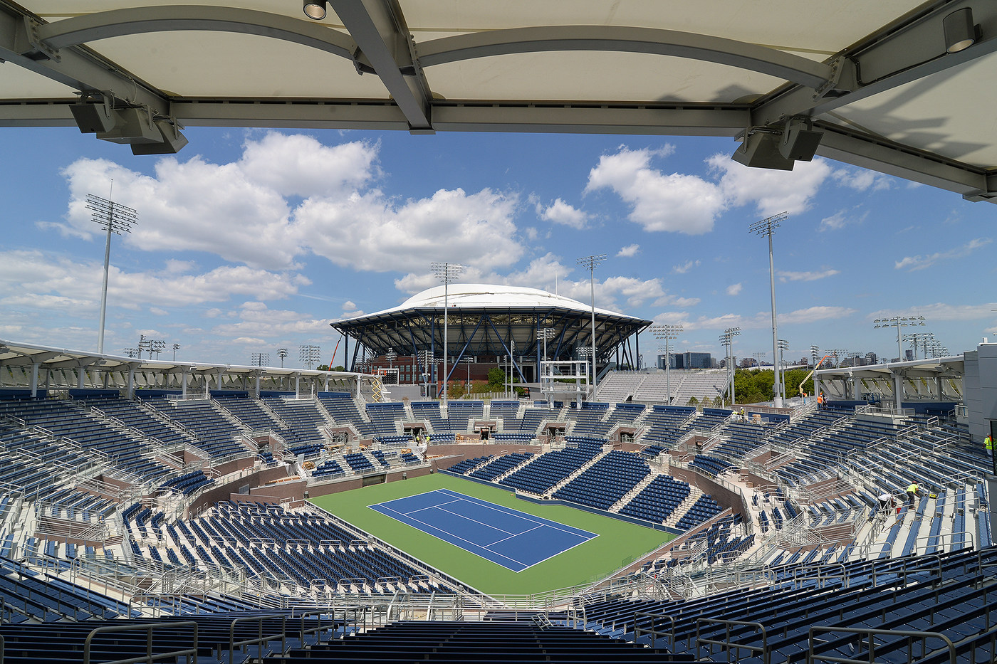 Новият Грандстенд корт на US Open в снимки