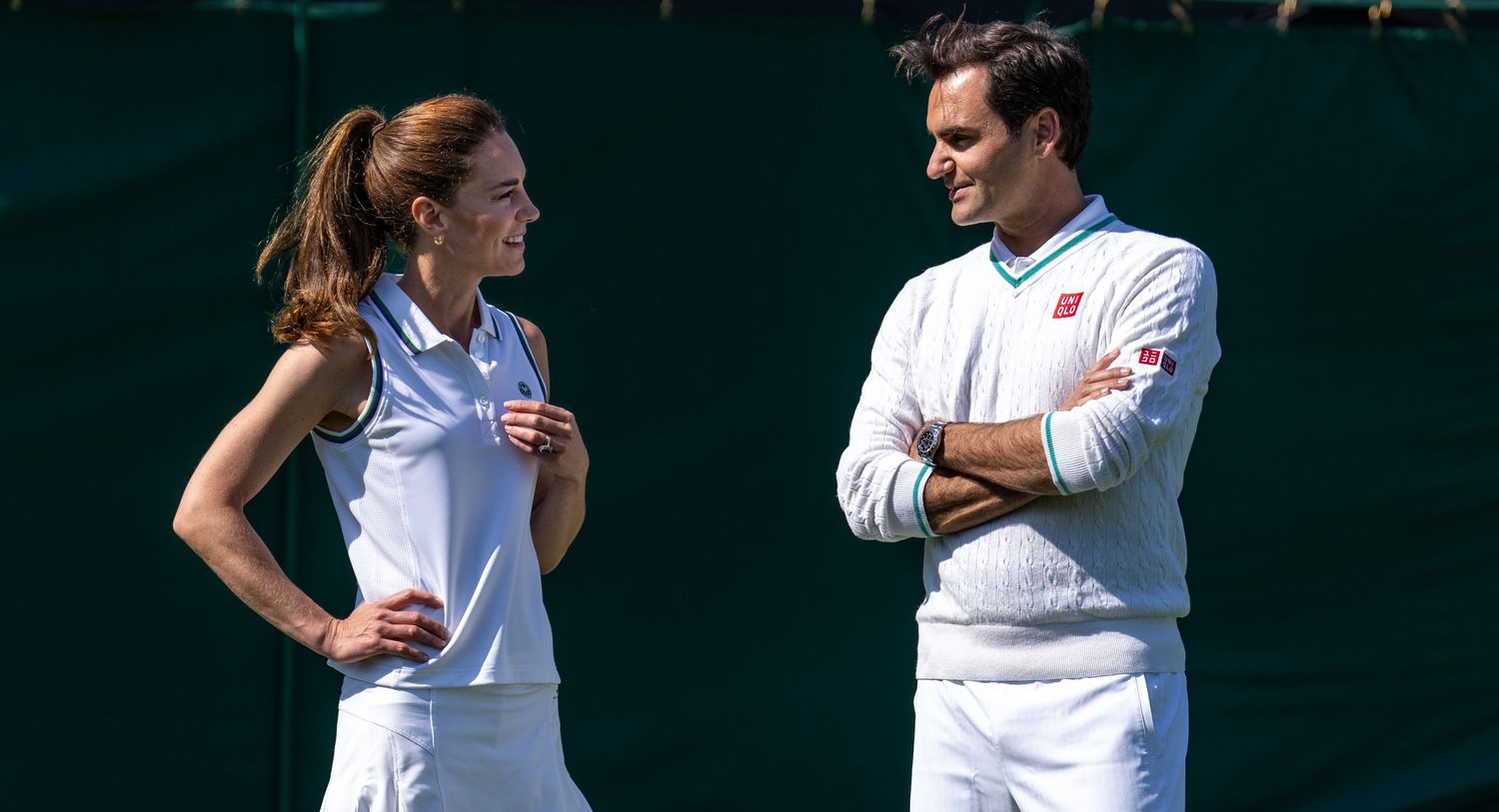 Роджър Федерер и Кейт Мидълтън като подавачи: Необичайната им тренировка на Уимбълдън (видео)