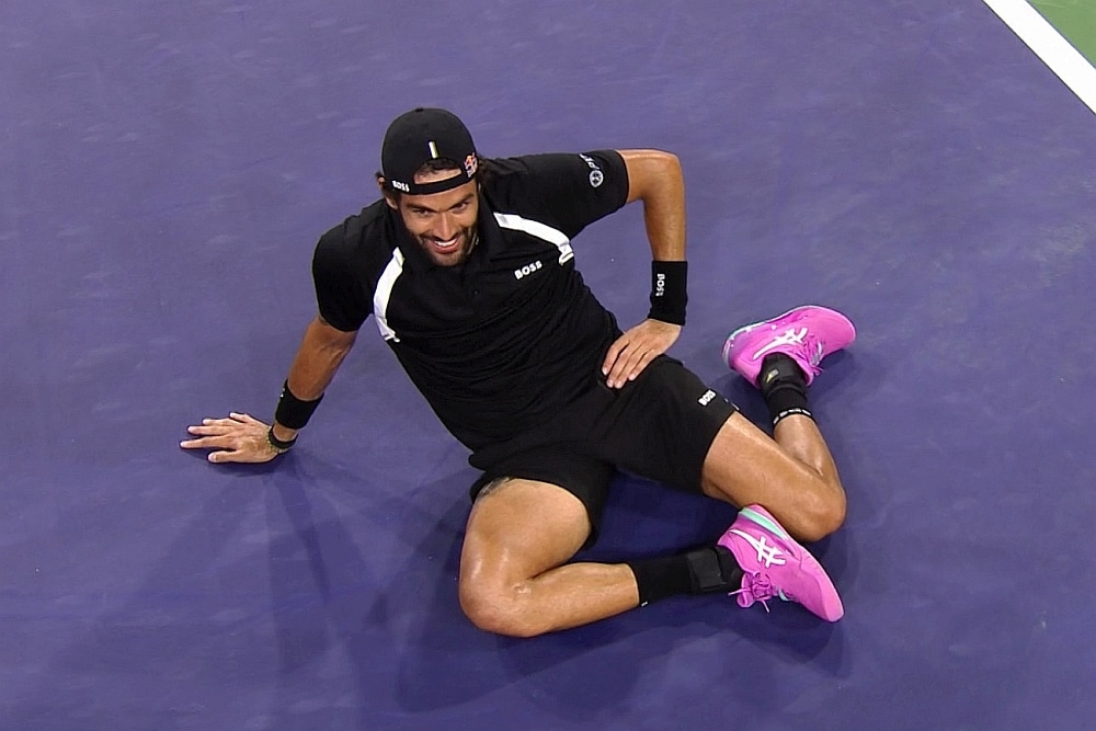 Геройство в стил Григор: Беретини не можа да се изправи след реализирания мачбол (видео)