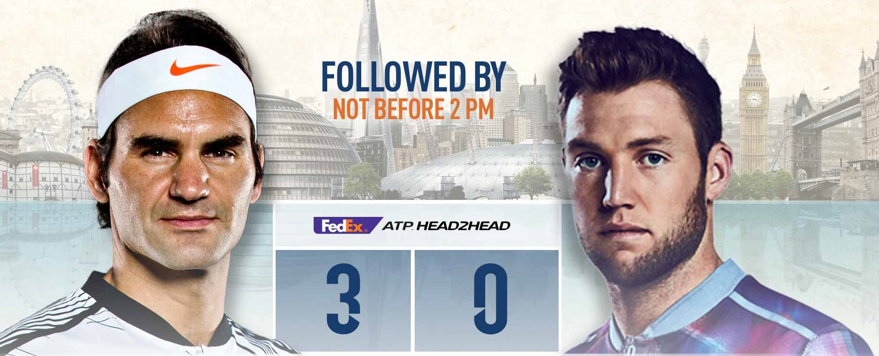 Гледайте Федерер срещу Джак Сок в Лондон