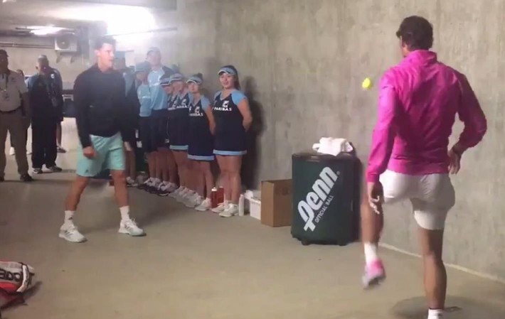 ВИДЕО: Надал и Тийм са майстори и с тенис топка в крака